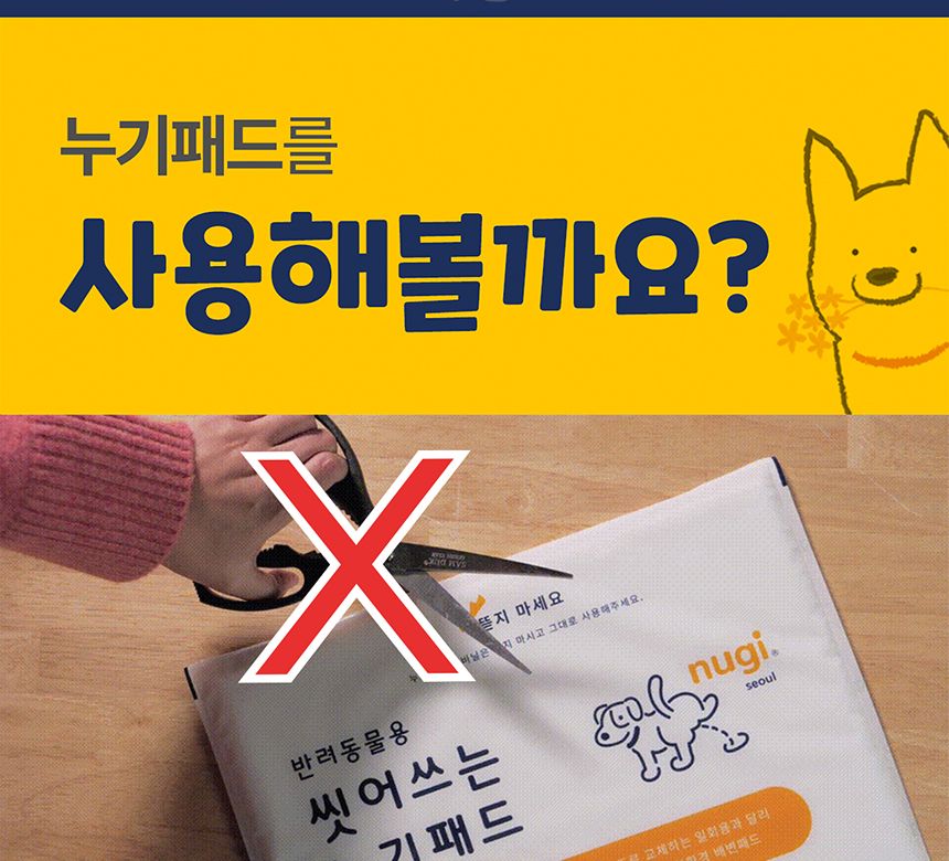 누기 패드 중대형 6매/배변패드/소변패드/애견패드/애완용패드/반려동물패드/반려견패드/애견용배변패드/배