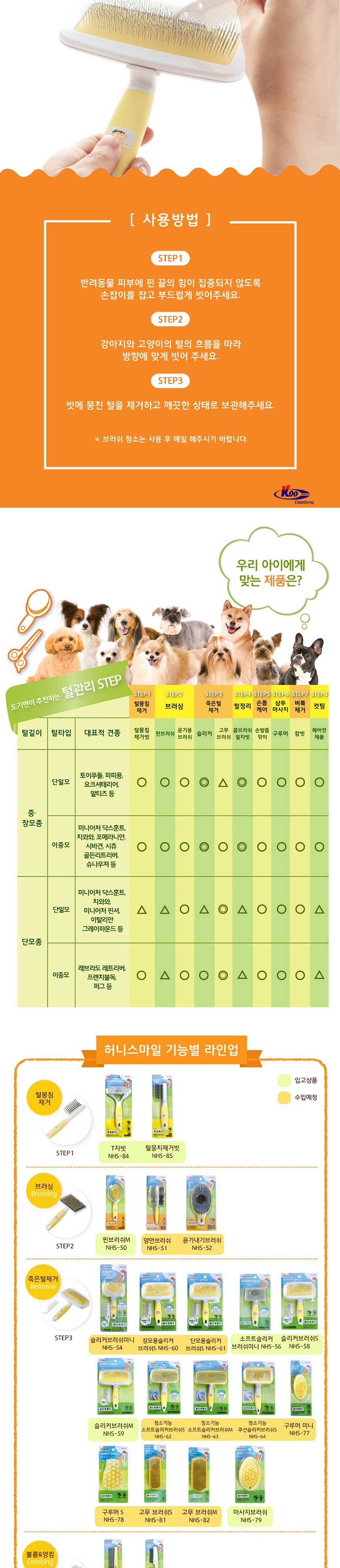 도기맨 슬리커 브러쉬M(NHS-59)838596/애견브러쉬/강아지브러쉬/동물브러쉬/애완브러쉬/미용브러쉬/슬리커