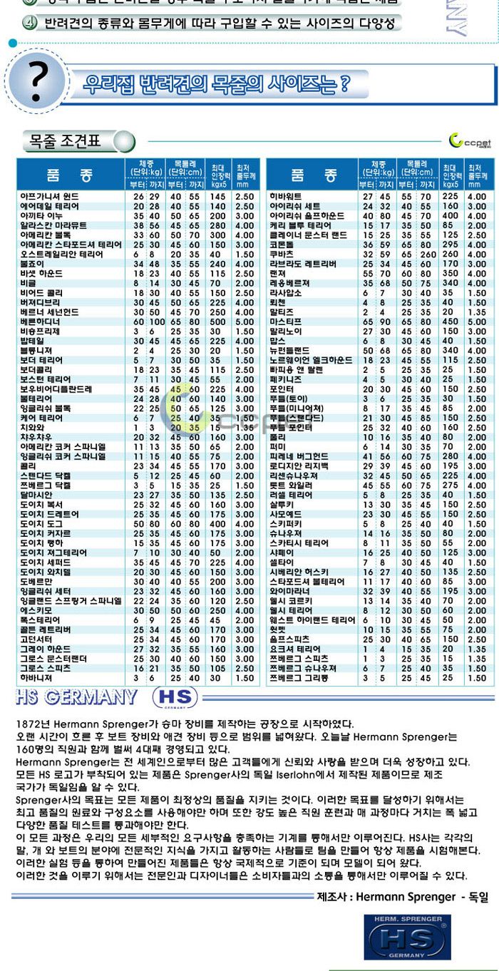 HS 스텐 목줄 50cm/개줄/목줄/강아지줄/애견줄/애견목줄/악세사리목줄/애완목줄/반려동물목줄/개목줄/고양