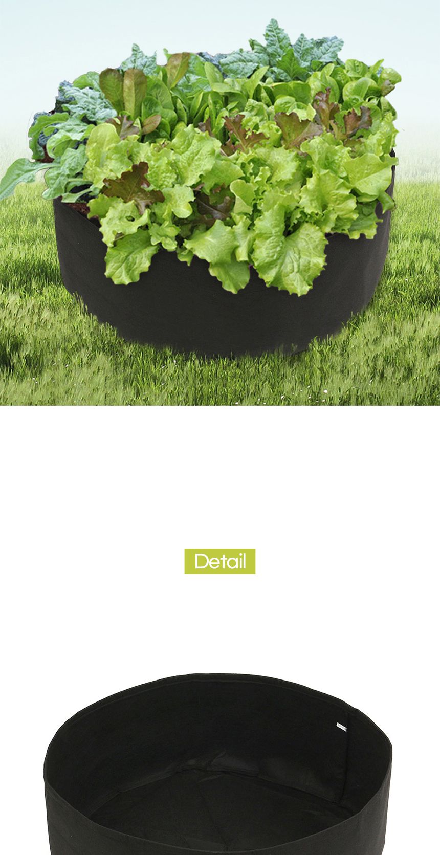 초록가든 베란다 텃밭 부직포 화분(70x30cm) (블랙)/부직포화분/블루베리화분/대형부직포화분/대형블루베리