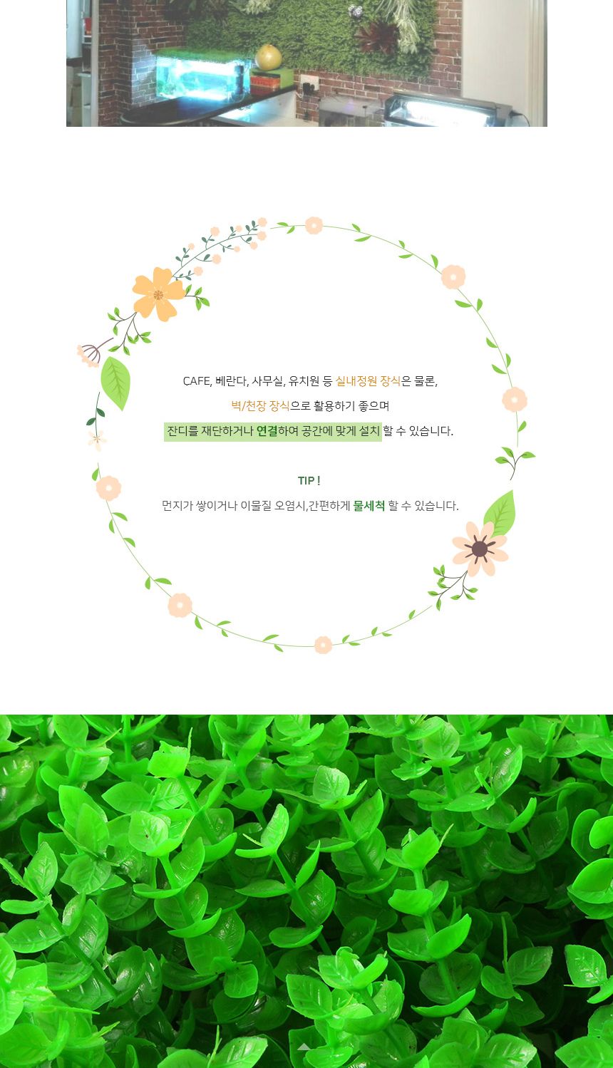 그린월 새싹 벽장식 인조잔디 (60x40cm)/조화장식/조화인테리어/새싹조화/장식조화/인테리어조화/벽조화/벽