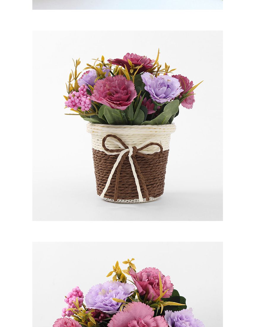 프리티플 카네이션 조화 화분(퍼플)/조화/장식용조화/인테리어조화/카네이션조화/조화화분/장식용조화화분/