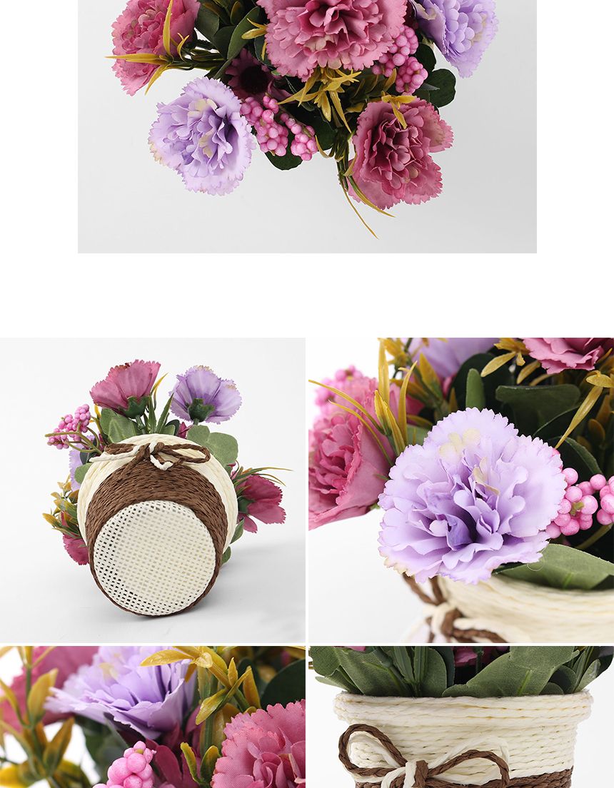 프리티플 카네이션 조화 화분(퍼플)/조화/장식용조화/인테리어조화/카네이션조화/조화화분/장식용조화화분/