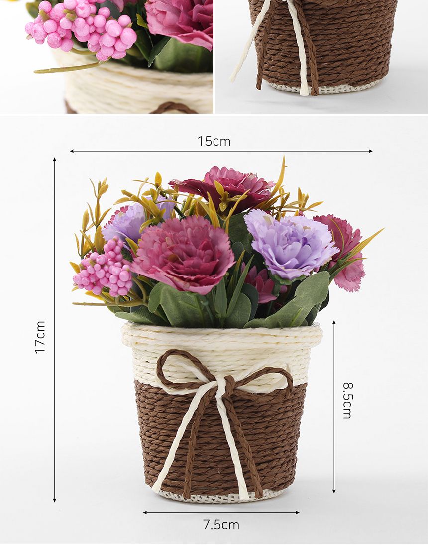 프리티플 카네이션 조화 화분(퍼플)/조화/장식용조화/인테리어조화/카네이션조화/조화화분/장식용조화화분/