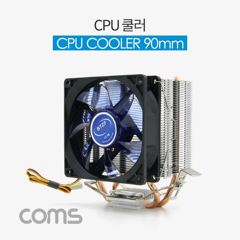 Coms CPU 쿨러 90mm Blue Intel LGA 775. 1155. 1156 AMD 754.AM2.AM2+.AM3