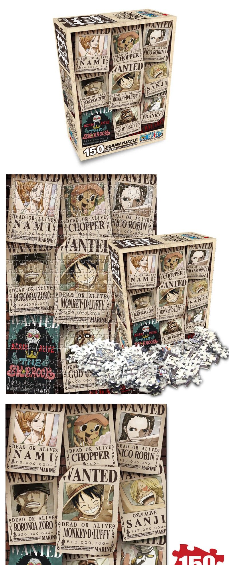 원피스 퍼즐 150P 뉴현상수배 버티컬/퍼즐/직소퍼즐/150피스퍼즐/150퍼즐/취미/퍼즐/150피스퍼즐/150퍼즐/