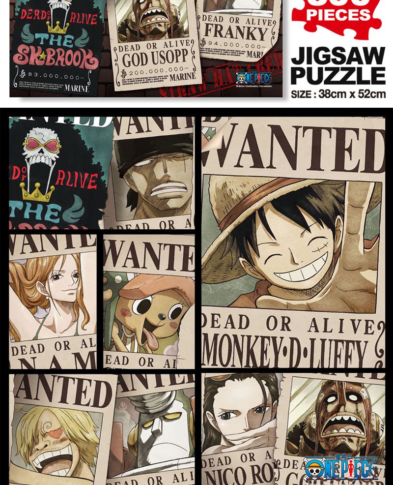 원피스 퍼즐 500P 뉴현상수배 버티컬/퍼즐/직소퍼즐/500피스퍼즐/500퍼즐/취미/퍼즐/500피스퍼즐/500퍼즐/