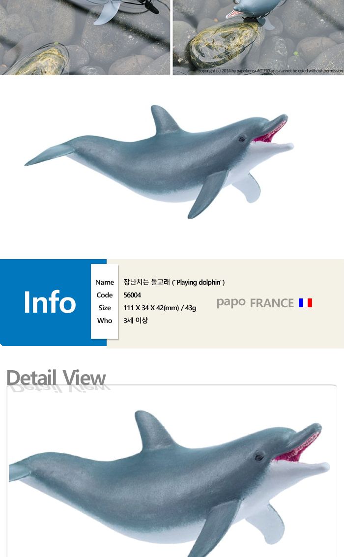 파포 해양동물 모형완구 장난치는 돌고래/동물모형완구/모형완구/입체모형완구/동물모형/동물입체모형완구/