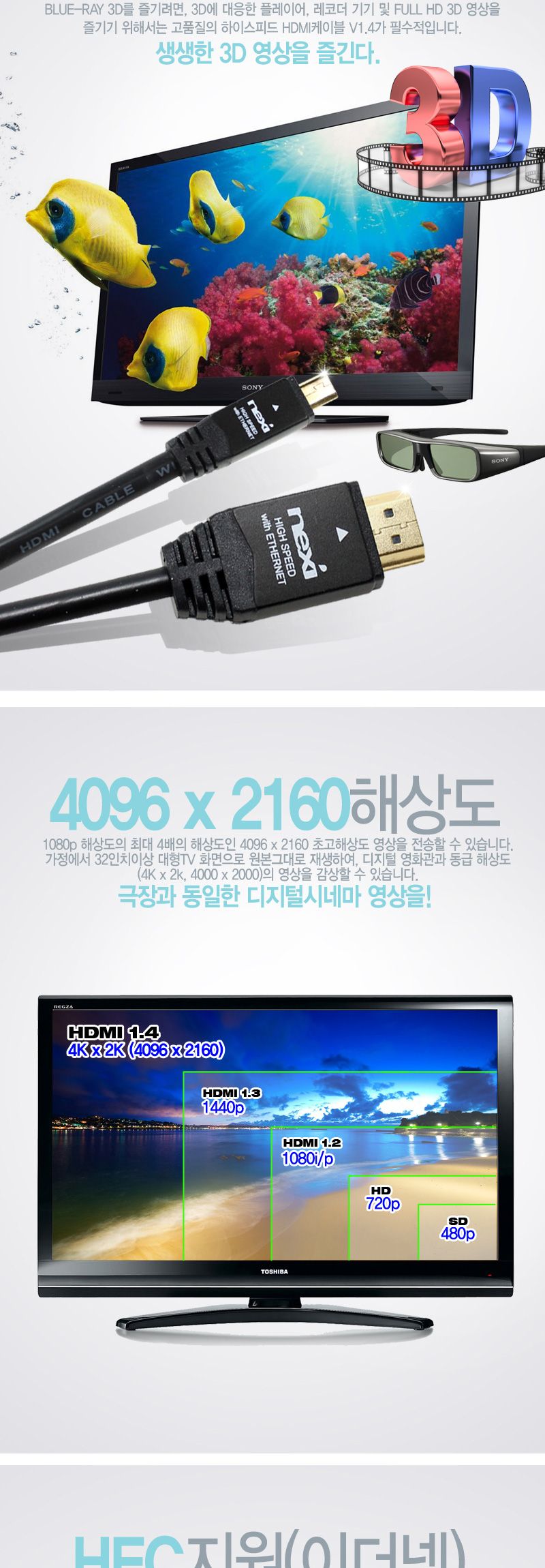 넥시 HDMI-MicroHDMI 케이블 V1.4 2M/HDMIMICROHDMI/HDMIMICROHDMI케이블/HDMI케이블/케이블/연결케이블/HD