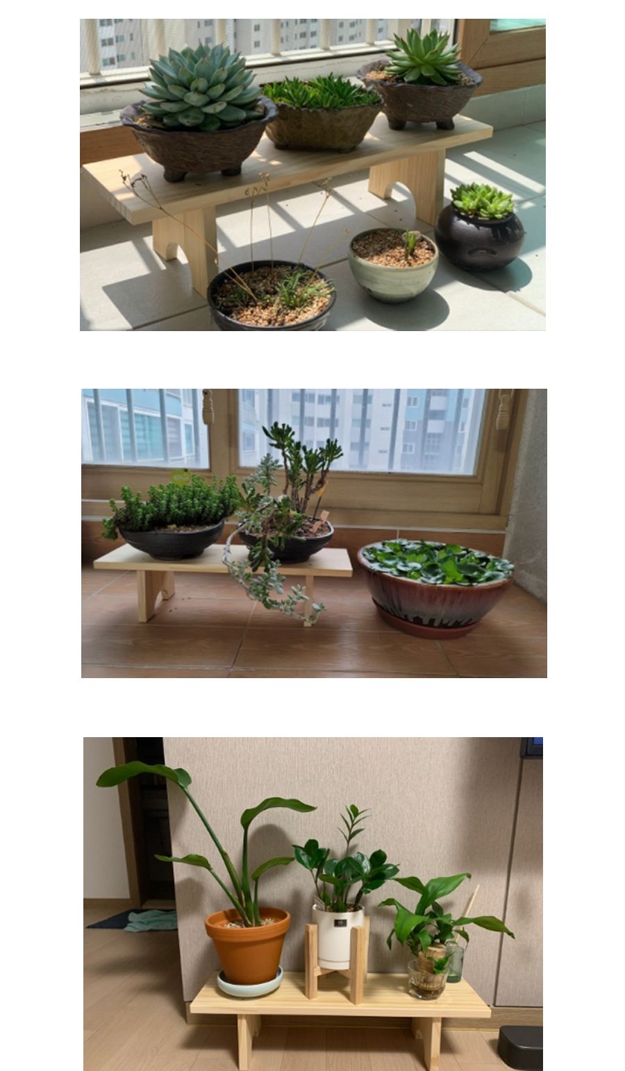 (WIZ0072) 플로어 원목 화분선반 800(소)/화분/화분용품/화분진열/화분정리대/화분진열대/화분받침대/화분