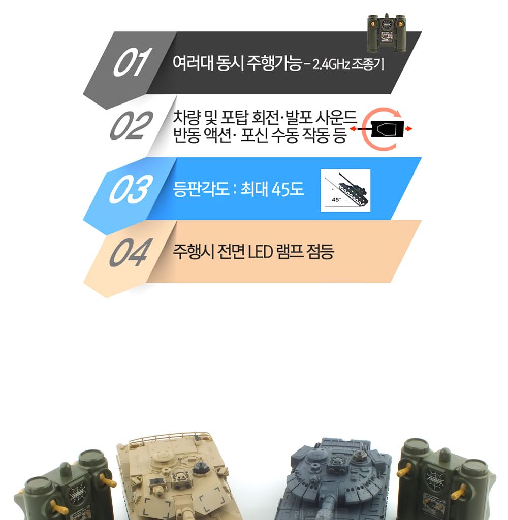 (2.4GHz)1 28 배틀탱크 세트 2.4GHz R C T-90 vs M1A2 (YAK237003SET) 에이브람스 탱크 무선모형 RC/RC카/