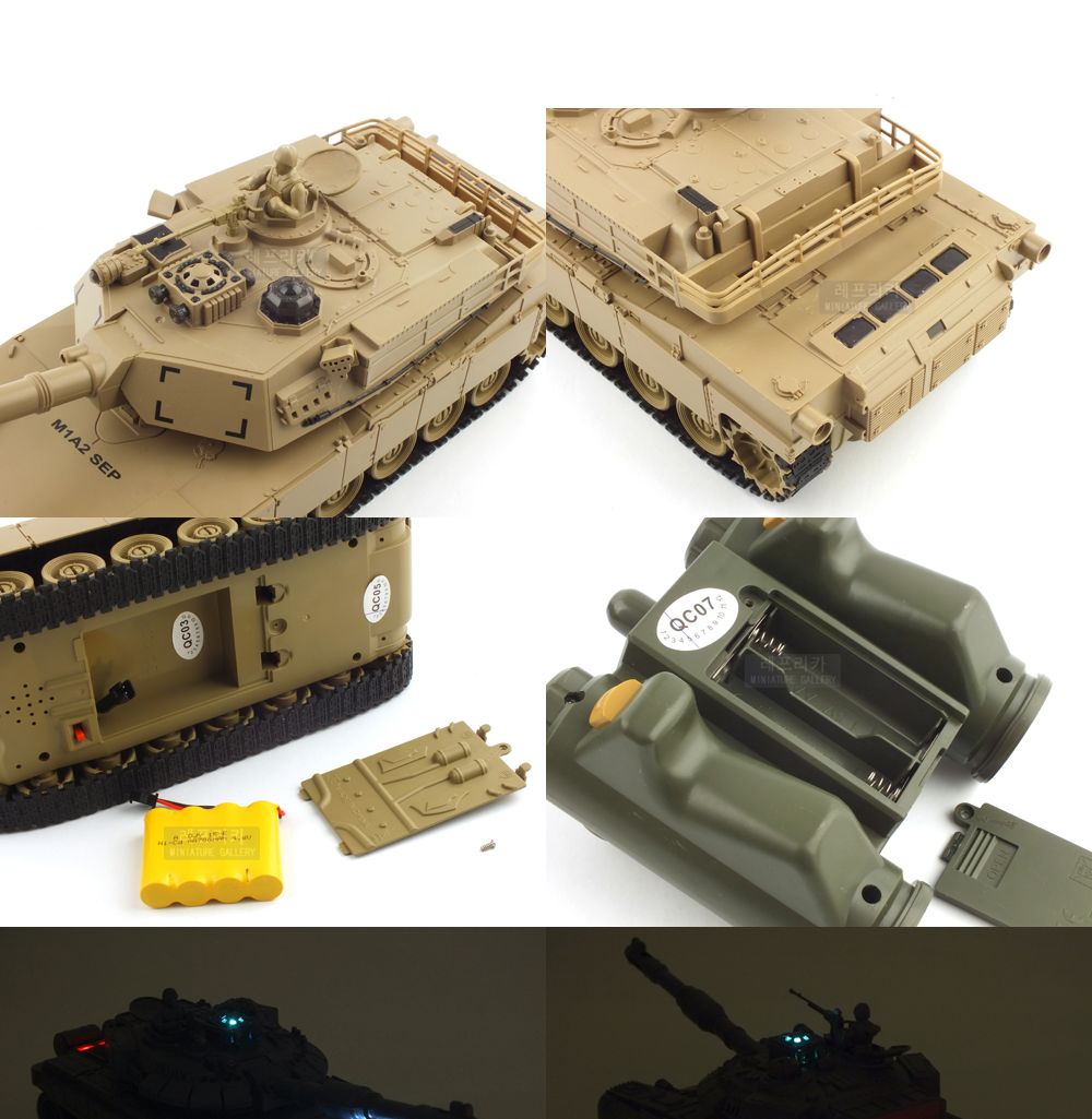 (2.4GHz)1 28 배틀탱크 세트 2.4GHz R C T-90 vs M1A2 (YAK237003SET) 에이브람스 탱크 무선모형 RC/RC카/