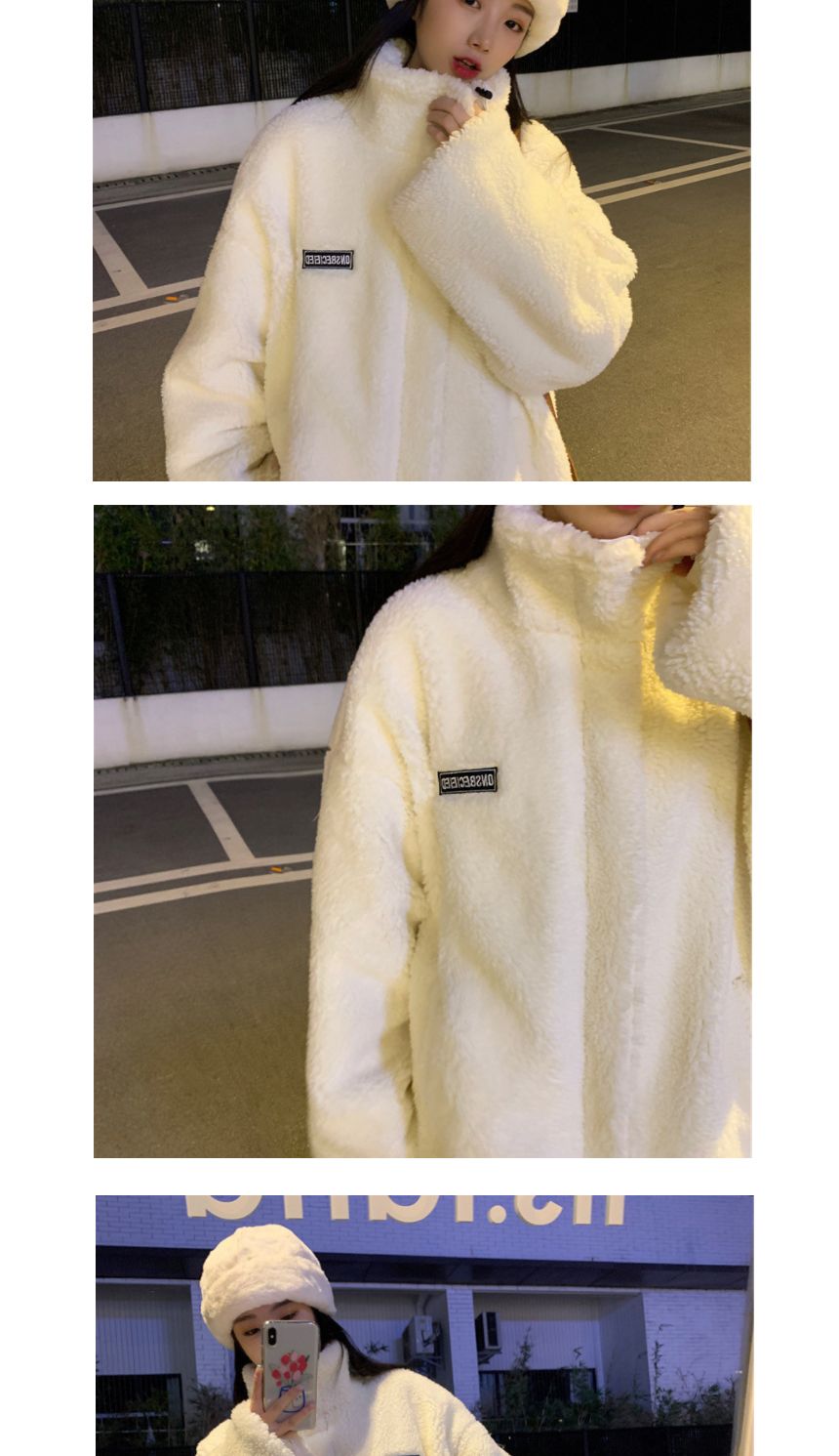 (화이트 XL) 여자점퍼/여자상의/여자후리스/후리스/뽀글이자켓/털점퍼/털자켓/여성의류/플리스