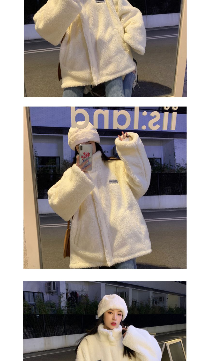 (화이트 XL) 여자점퍼/여자상의/여자후리스/후리스/뽀글이자켓/털점퍼/털자켓/여성의류/플리스