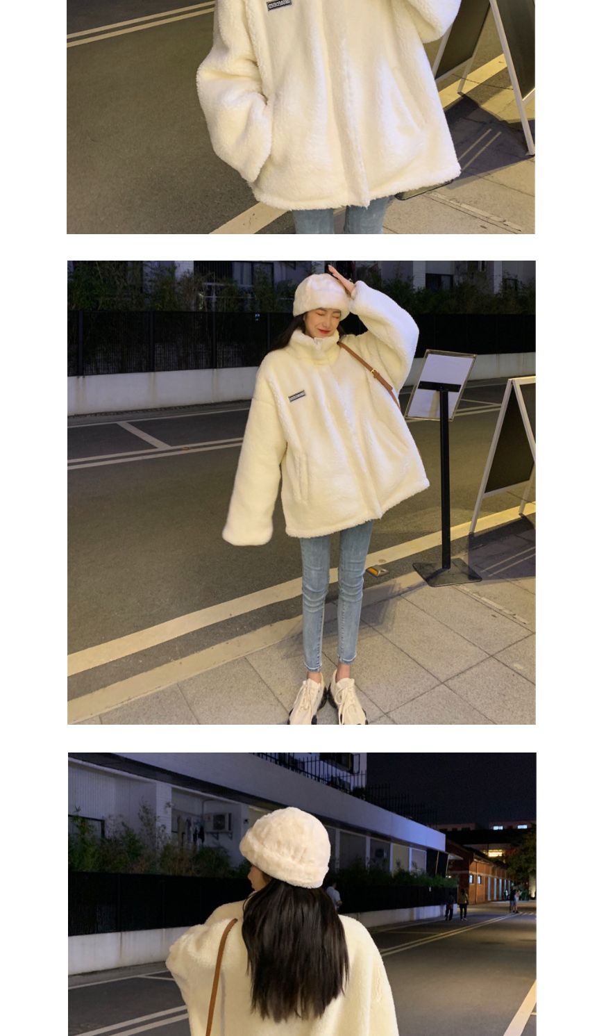 (화이트 XL) 여자점퍼/여자상의/여자후리스/후리스/뽀글이자켓/털점퍼/털자켓/여성의류/플리스