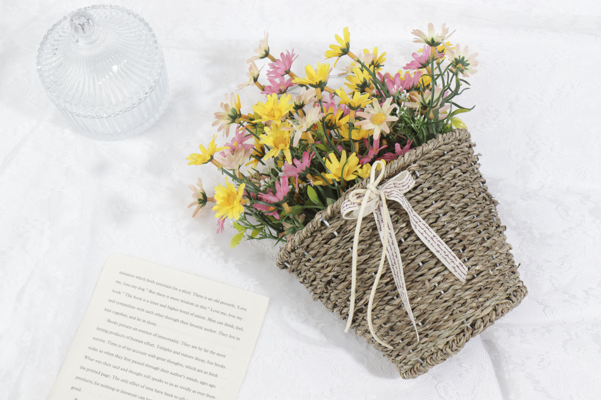 마가렛조화 바구니 화동 바구니 벽걸이 장식/조화/가짜꽃/인조꽃/인테리어꽃/테이블장식/화동바구니/인테리