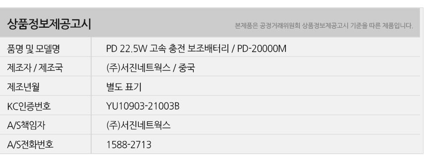 유니콘 대용량보조배터리 20000mAh C타입 PD3.0 고속/보조배터리/고속충전배터리/대용량배터리/대용량보조