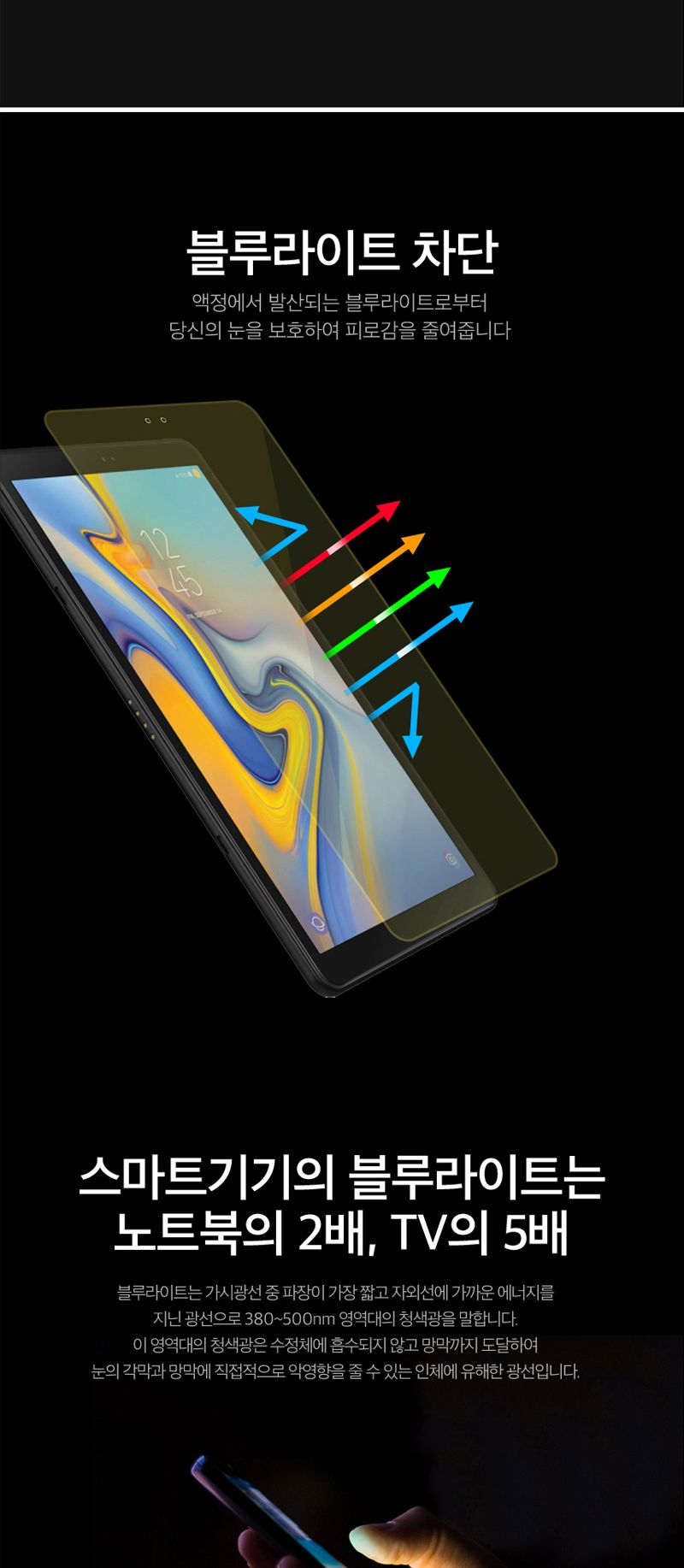 갤럭시탭A7 Lite Wi-Fi(SM-T220) 블루라이트차단 필름/태블릿보호필름/보호필름/방탄필름/갤럭시탭보호필름