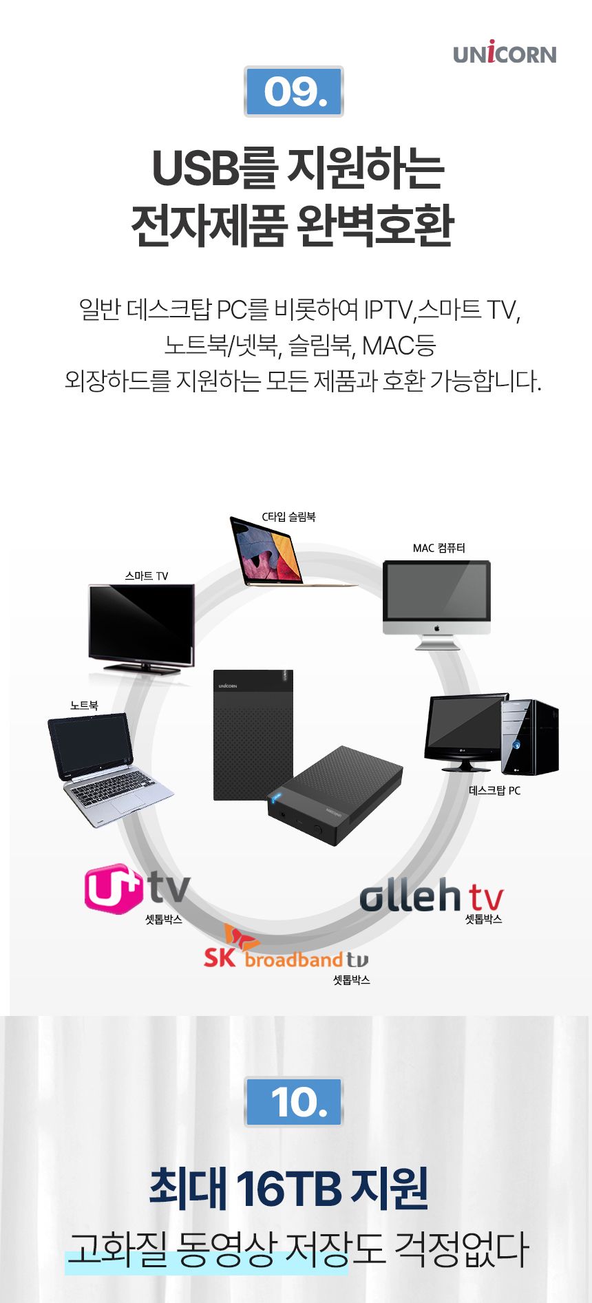유니콘 USB3.1 C to A 유무선 외장하드케이스 3.5인치/외장/케이스/하드케이스/SSD외장하드/SSD외장케이스/