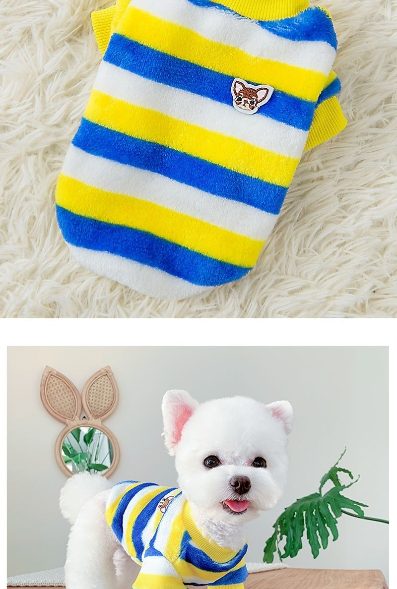 (BND-W07) 스트라이프 후리스 맨투맨 티셔츠 강아지옷/강아지옷/강아지겨울옷/강아지가을옷/강아지봄옷/강