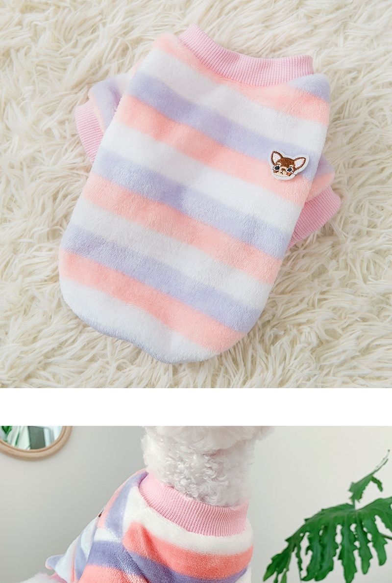 (BND-W07) 스트라이프 후리스 맨투맨 티셔츠 강아지옷/강아지옷/강아지겨울옷/강아지가을옷/강아지봄옷/강