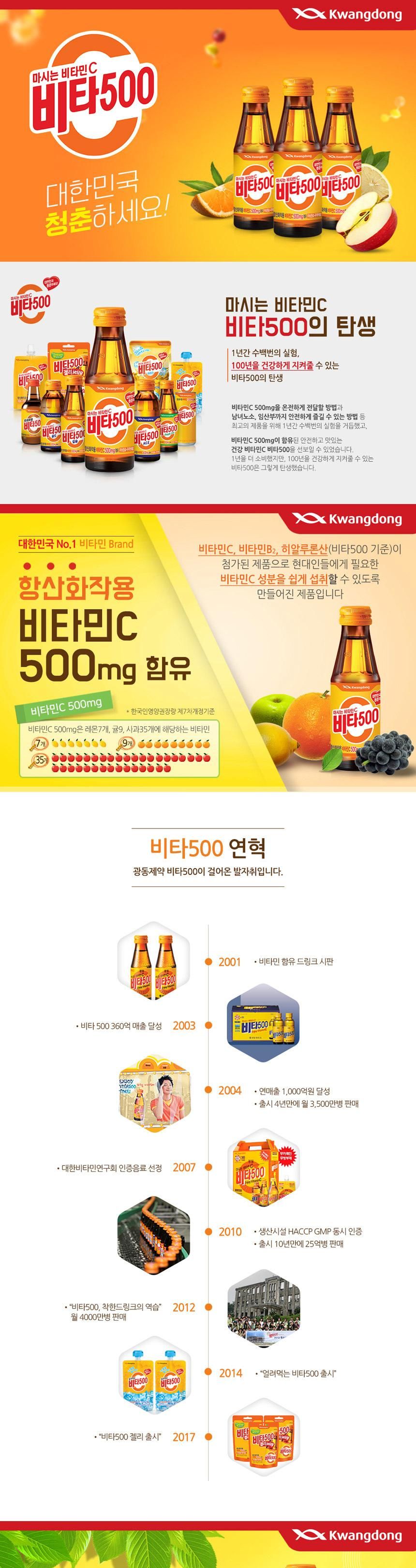 광동제약 비타500프레쉬 100mL 20병/광동제약/비타민/비타파워/음료/비타민음료/비타500/병음료/병비타민/