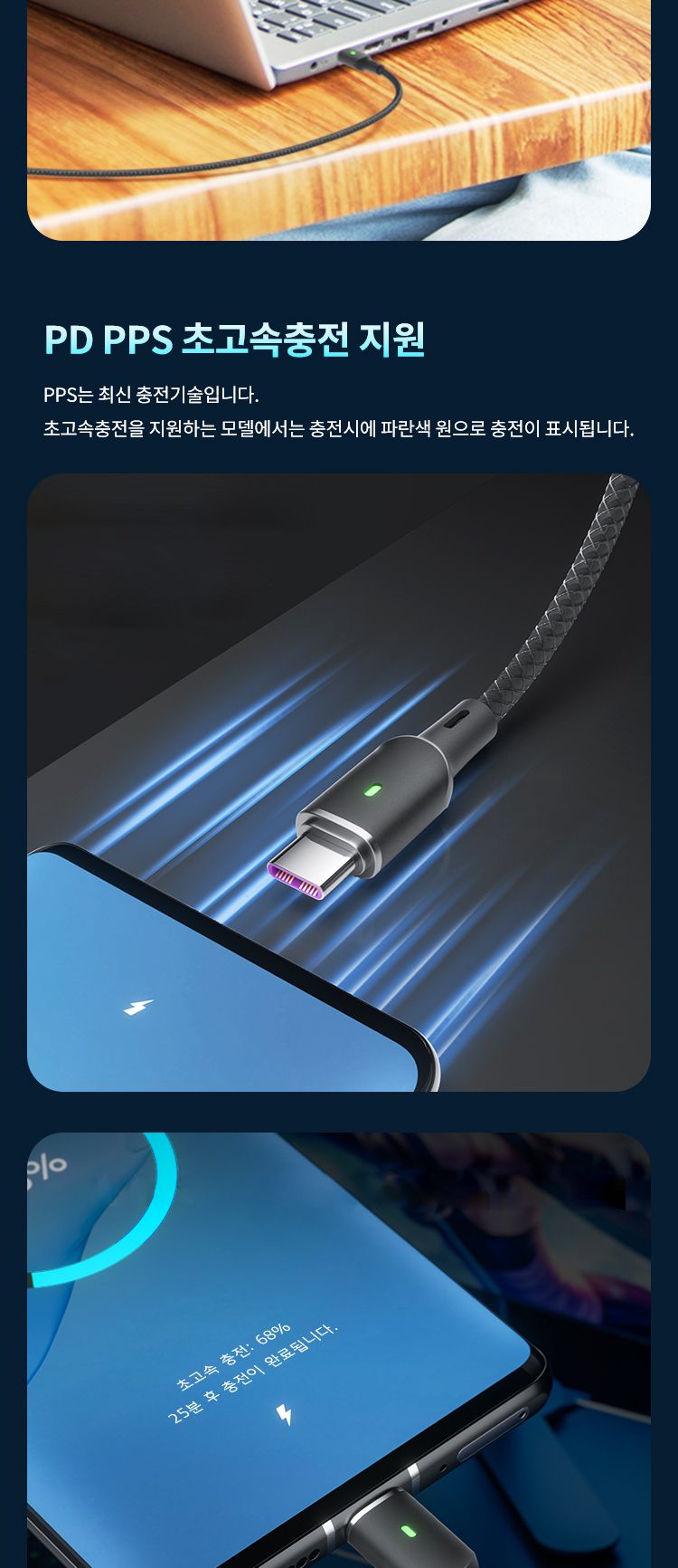 케이블/C형충전선/고속케이블/충전선/C형케이블/고속충전케이블/고속충전케이블/잔량표시/C타입충전선/C타