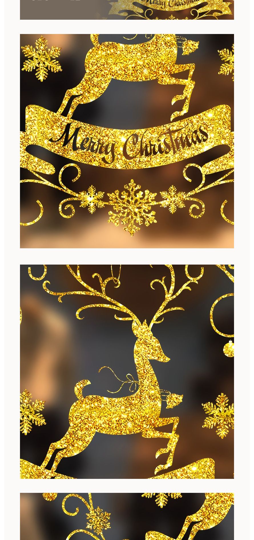 크리스마스윈도우스티커(골드루돌프) 성탄절 파티장식/창문스티커/윈도우스티커/윈도우장식/파티장식/홈파