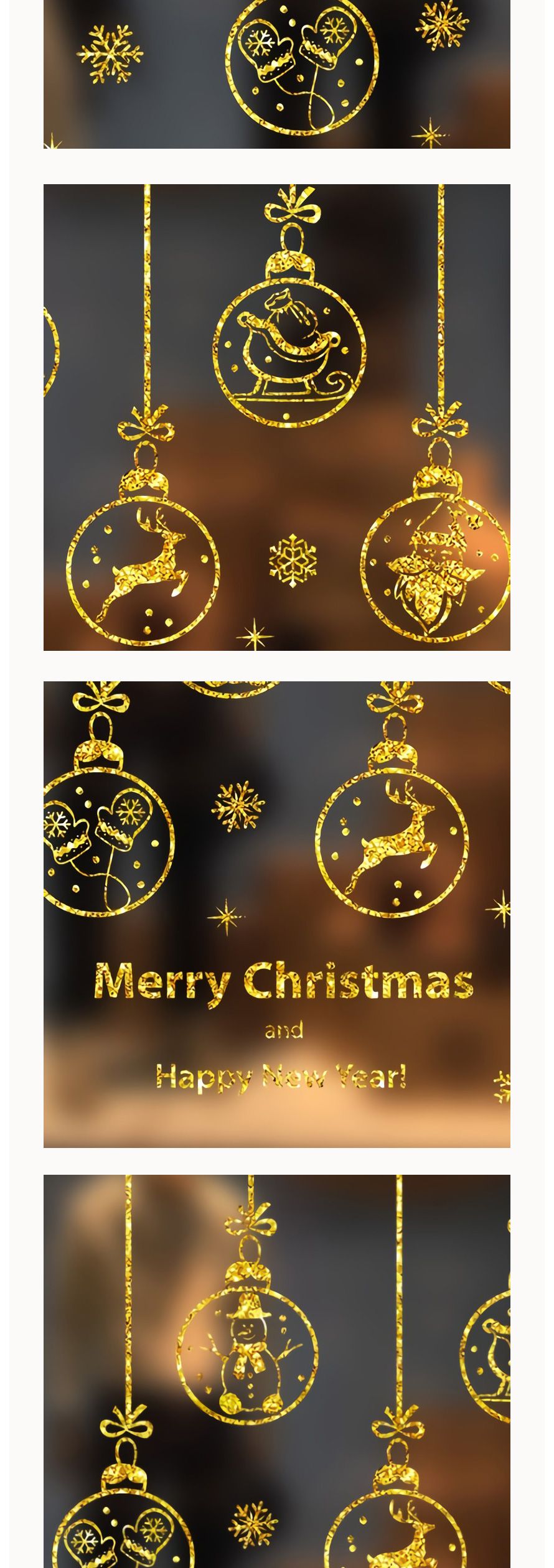 크리스마스윈도우스티커(골드물방울) 파티 장식/창문스티커/윈도우스티커/윈도우장식/파티장식/홈파티장식/