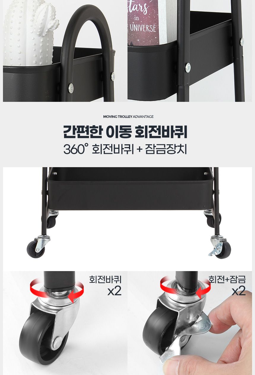 토치 3단 미용실츄레이 미용트레이 이동식트롤리 카트/이동식선반/틈새수납/국민트롤리/기저귀트롤리/이동
