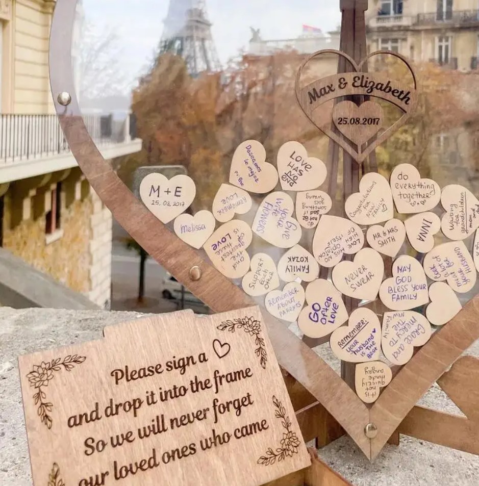 결혼식 돌 백일 행사 하트 게스트북(60pcs)/파티/파티방명록/테이블장식/파티데코/파티테이블/게스트북/방