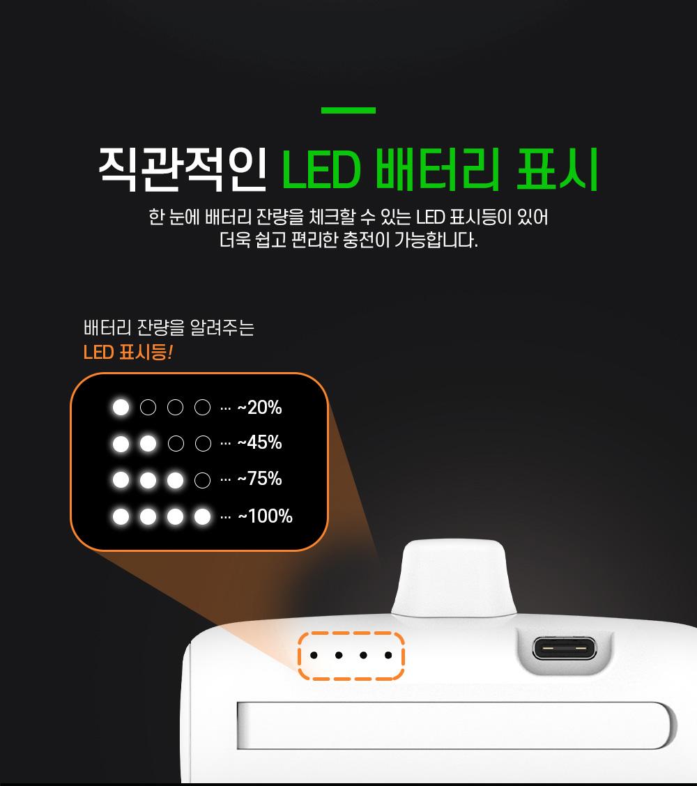 NEO2M 도킹형 C타입 일체형 미니 보조배터리 5000mAh/보조배터리/초소형보조배터리/휴대용보조배터리/가벼
