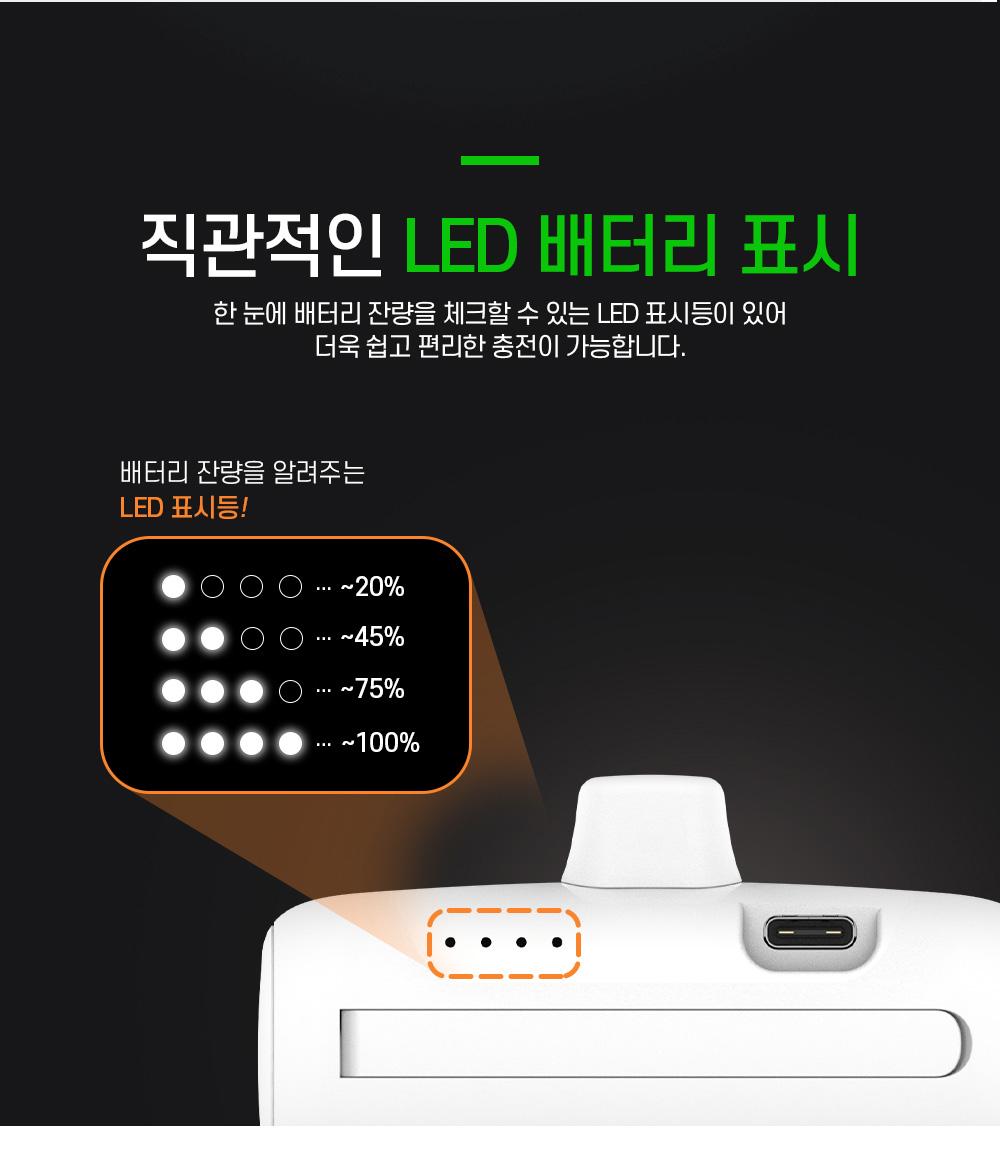 NEO2M 도킹형 C타입 고속 일체형 보조배터리 5000mAh/보조배터리/초소형보조배터리/휴대용보조배터리/가벼