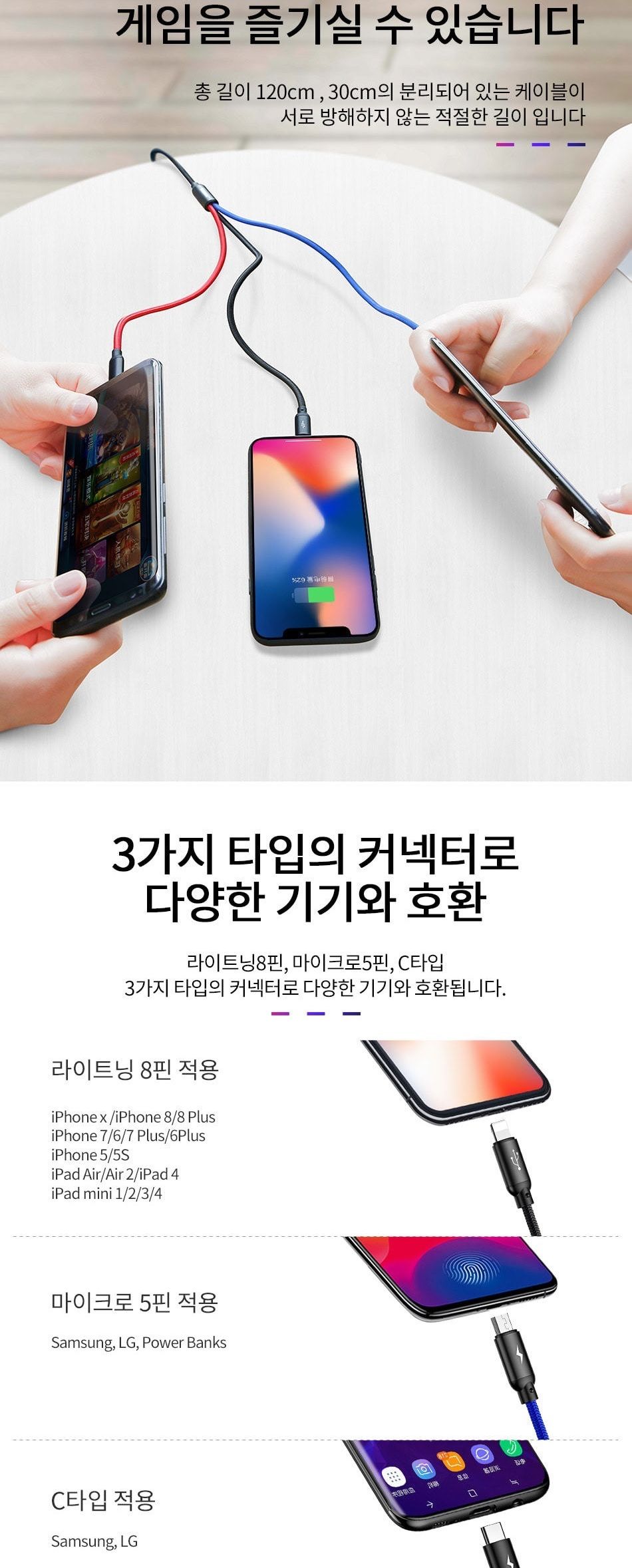 충전선/멀티케이블/C형케이블/마이크로케이블/충전케이블/급속충전/고속충전/3IN1케이블/5핀형케이블/고속