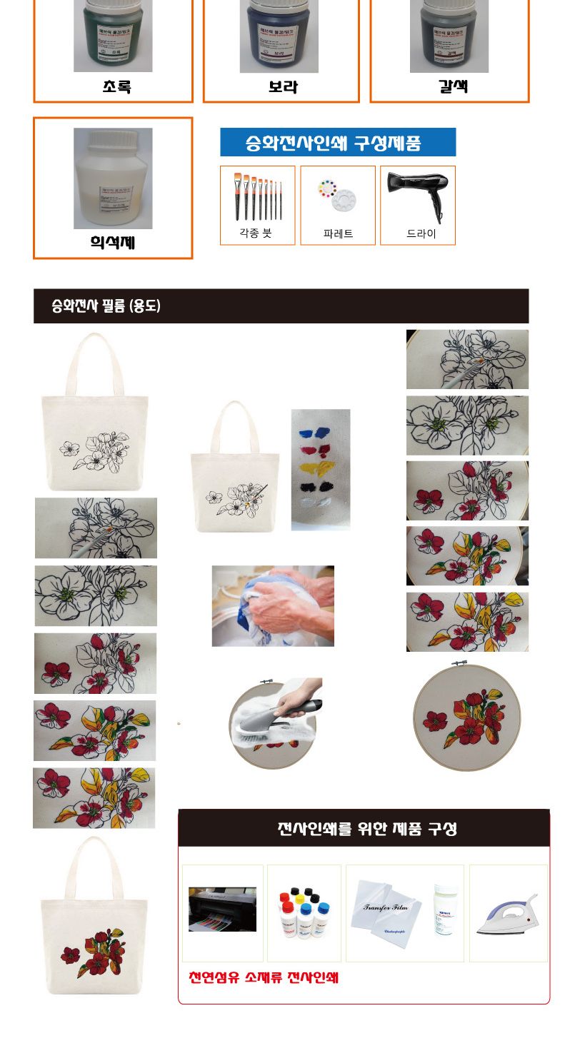 패브릭.섬유물감 500ml/물감/옷물감/의류물감/티셔츠물감/섬유인쇄/섬유용물감/핸드페인팅/DIY프린팅/패브