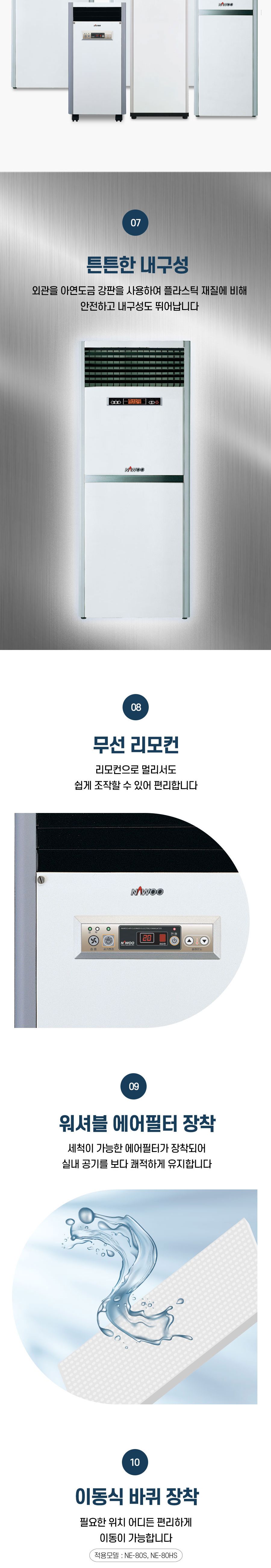 고효율 쾌적난방 이동식 전기 온풍기 NE-80S/온풍기/이동형히터/이동형온풍기/히터/전기온풍기/전기히터/사