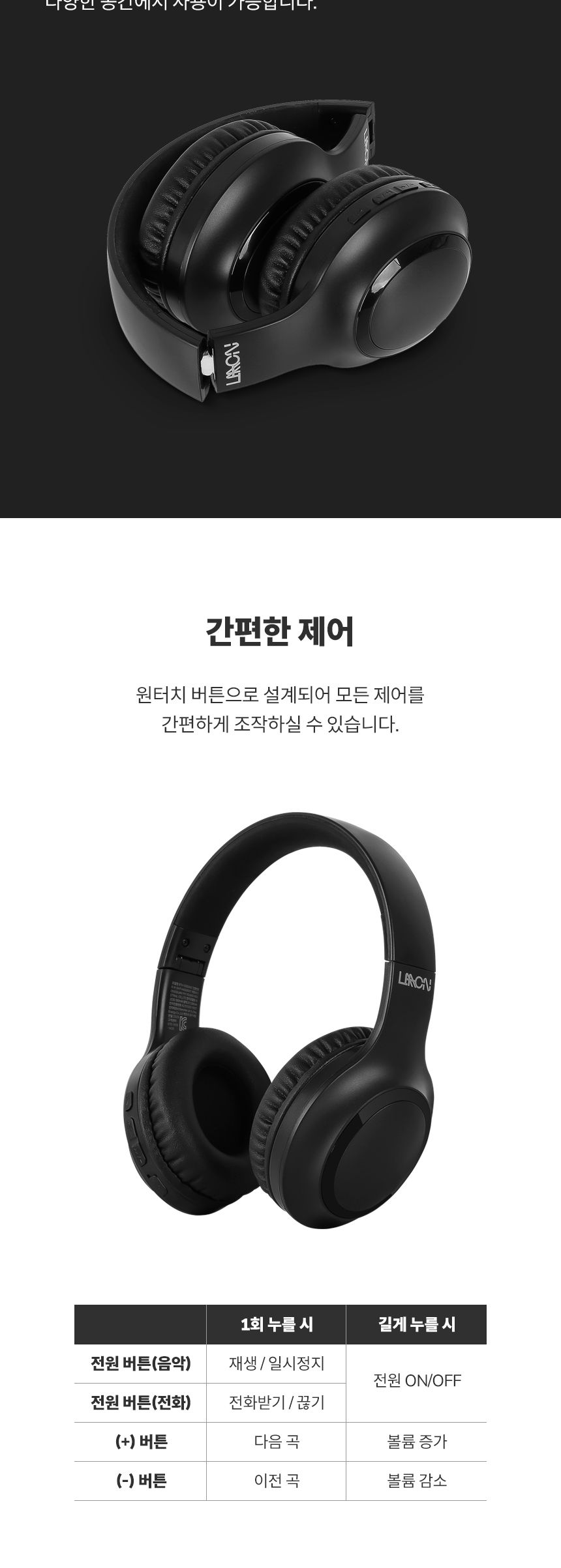 LAAON 블루투스헤드폰 ANC 노이즈캔슬링 풍부한사운드/헤드폰/게이밍헤드폰/헤드셋/블루투스헤드폰/헤드셋/