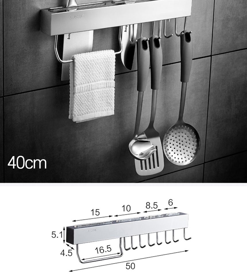 만능 스텐 무타공 올인원 조리도구걸이 칼거치대/칼꽂이/칼블럭/주방정리/싱크대정리/씽크대정리/주방수납
