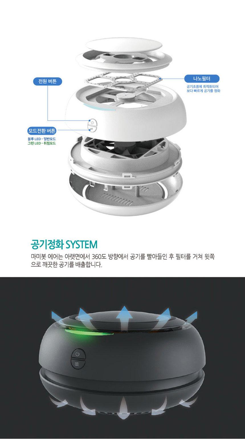 마미봇 공기청정기 미니 가정용 공기정화 USB 필터/공기청정기/차량용/나노필터/나노필터공기청정기/USB공