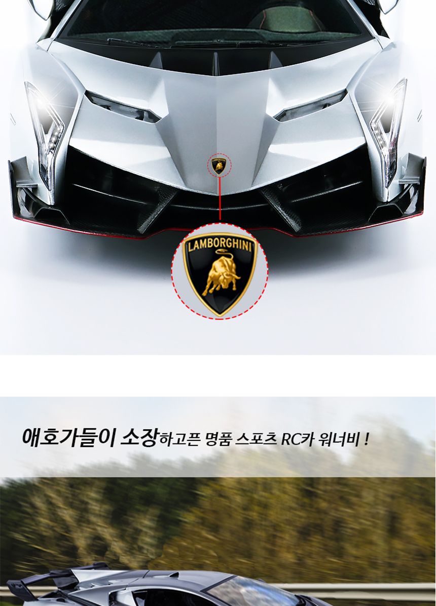 람보르기니 베네노 그레이 RC CAR 오픈형 무선자동차/무선자동차/중장비자동차/무선건설장비/RC중장비/남아