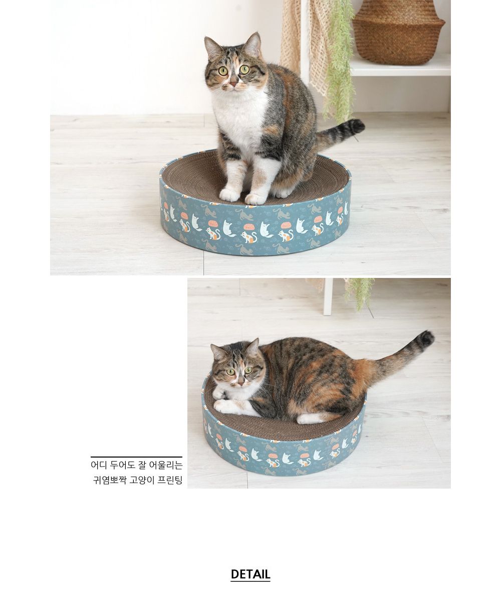 고양이 원형 스크래쳐 (블루냥냥) 휴식공간 스크래처/원형스크래쳐/소파형스크래쳐/고양이원형스크래쳐/고