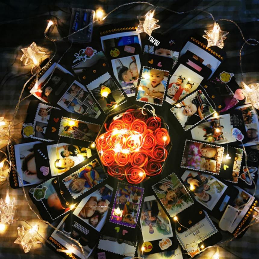 서프라이즈 박스 기프트 선물 포장 여자가 프로포즈/선물상자/선물포장/선물박스/선물포장박스/서프라이즈