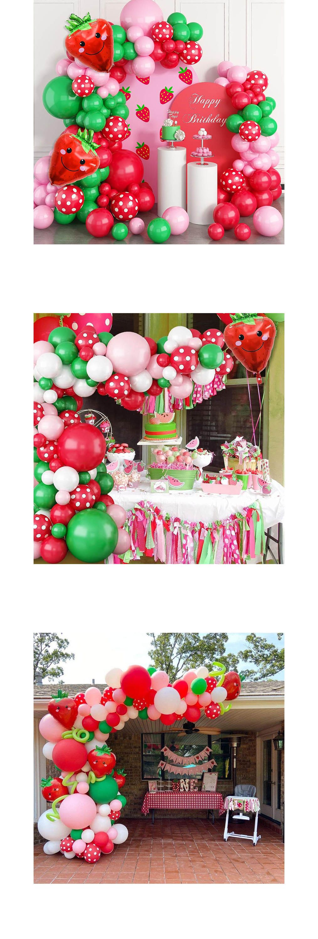 이벤트 풍선 과일 생일파티 장식 세트 딸기풍선/딸기풍선/생일풍선/파티풍선/해피벌쓰데이/파티용품/생일파