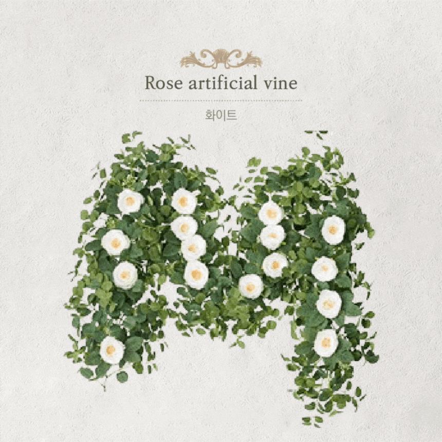 (청결공감) 장미조화넝쿨 리스 가랜드 2m/조화/인테리어조화/카페장식/조화장식/카페조화/사진촬영소품/장