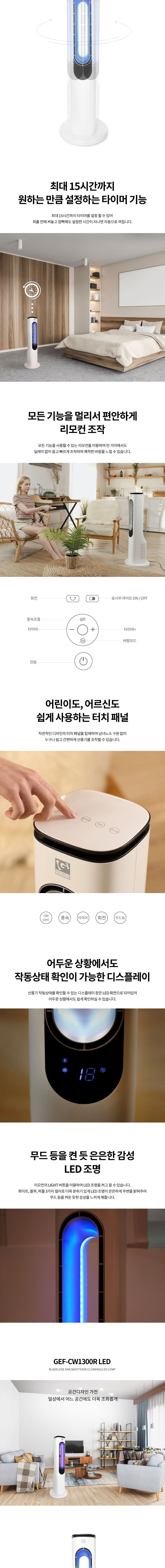 지군 ELECTRO-G GEF-CW1300R 3단풍속 리모컨 음이온/선풍기/스탠드선풍기/아이방선풍기/인테리어선풍기/가