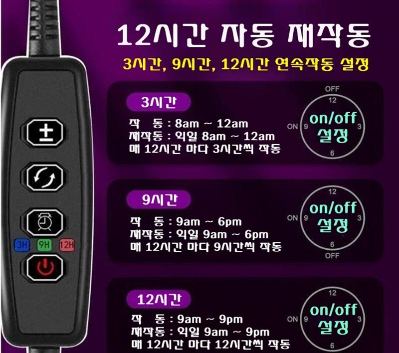 식물 성장등 램프 LED 조명 변광 3색 집게형/조명/식물조명/원예조명/재배/식물재배/재배용조명/식물키우기