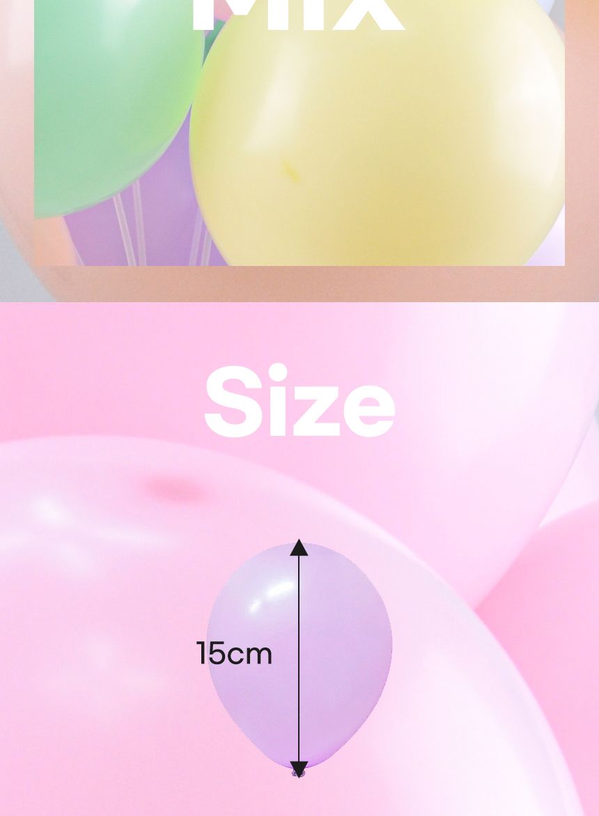 파티 장식 풍선 100개 생일 홈파티용 돌잔치 혼합색상/파티용품/파티풍선/파티장식/풍선장식/파스텔풍선/생