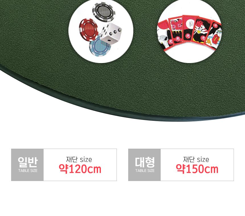 원형 화투 게임 포커 매트 테이블보 군용모포 커버/화투매트/카드놀이매트/화투놀이/테이블커버/화투판/카