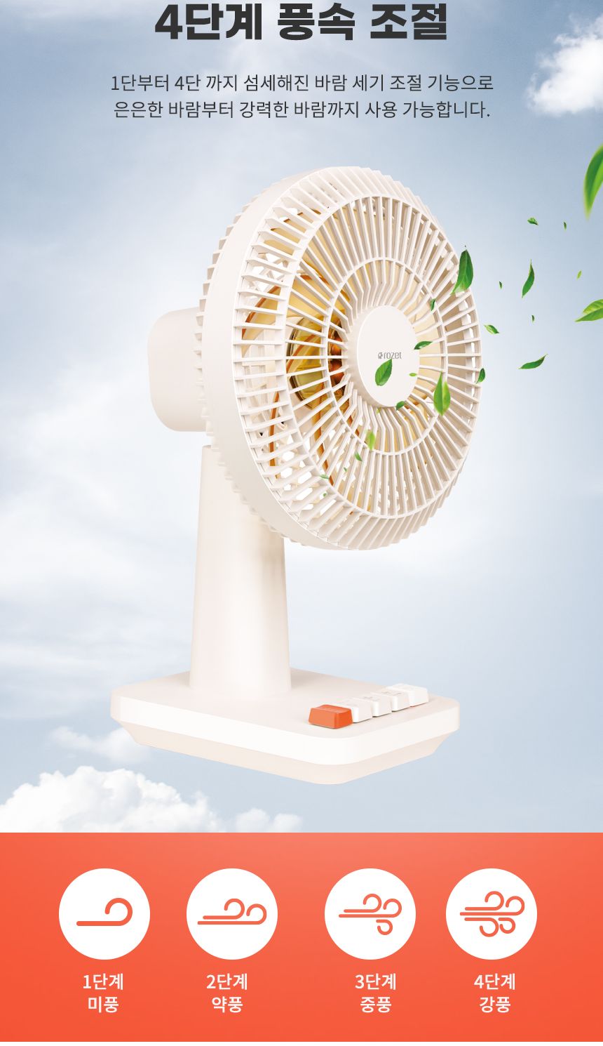 rozet 탁상형 책상용 무선 회전 레트로선풍기 RX-8110/캠핑무선선풍기/캠핑용선풍기/충전식선풍기/소형선풍
