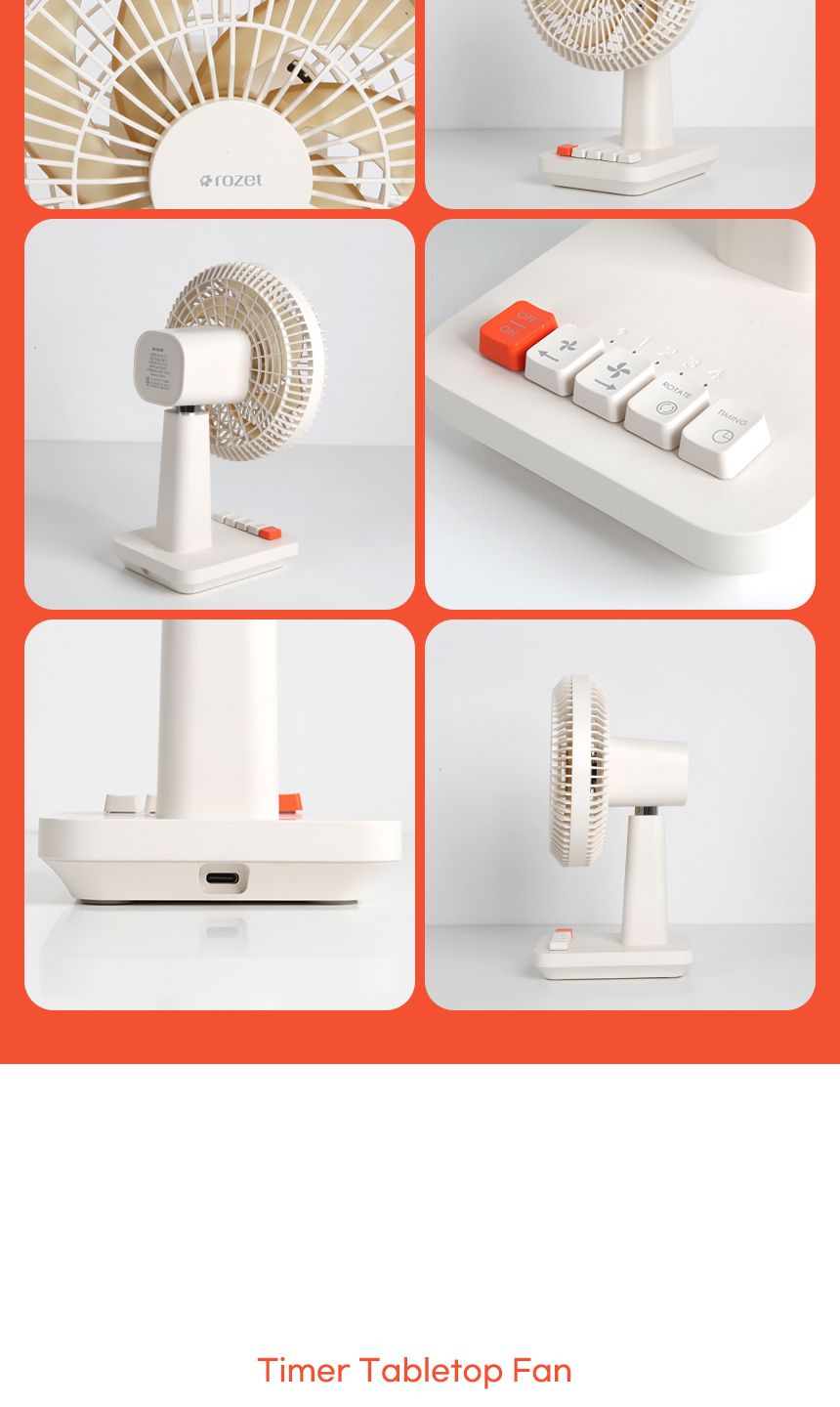 rozet 탁상형 책상용 무선 회전 레트로선풍기 RX-8110/캠핑무선선풍기/캠핑용선풍기/충전식선풍기/소형선풍